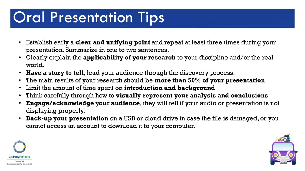oral presentation tips