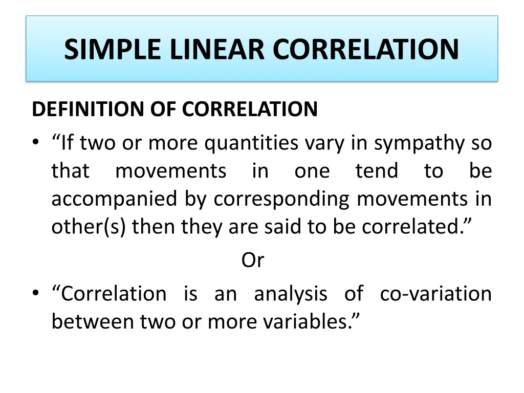 simple linear correlation 1