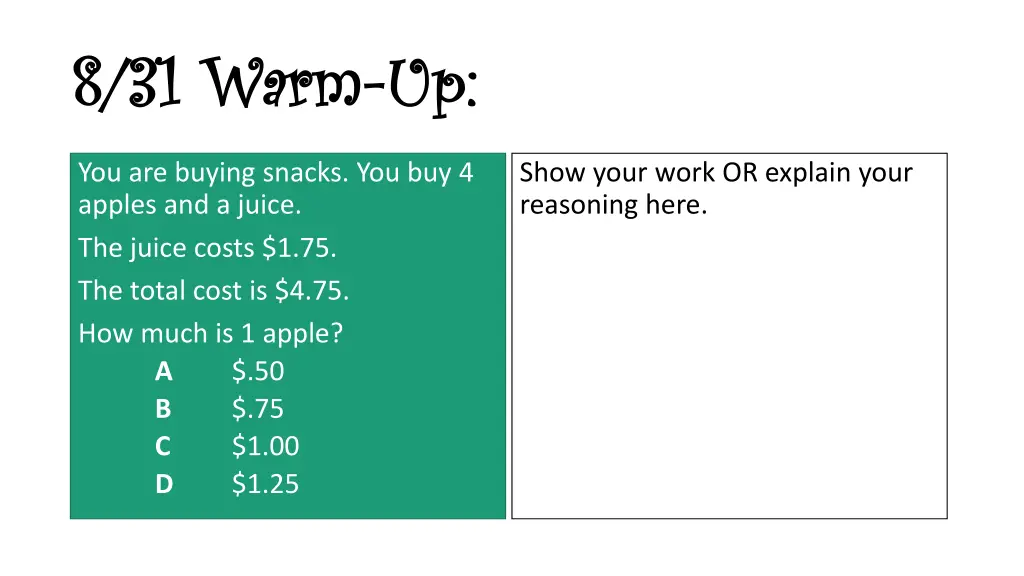 8 31 8 31 warm warm up