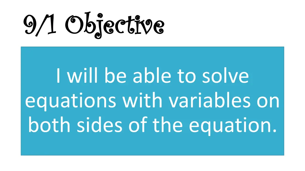 9 1 objective 9 1 objective