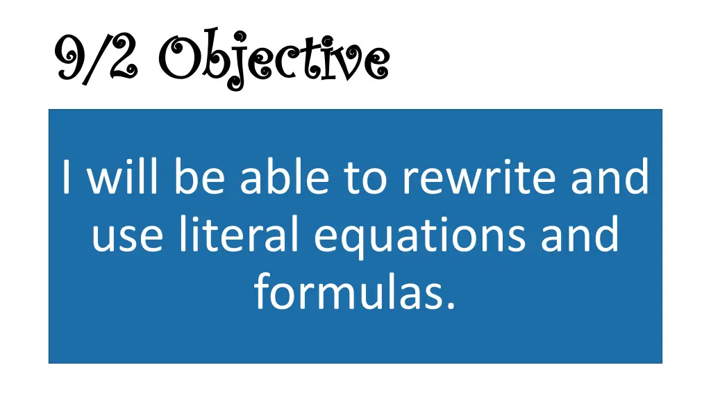 9 2 objective 9 2 objective