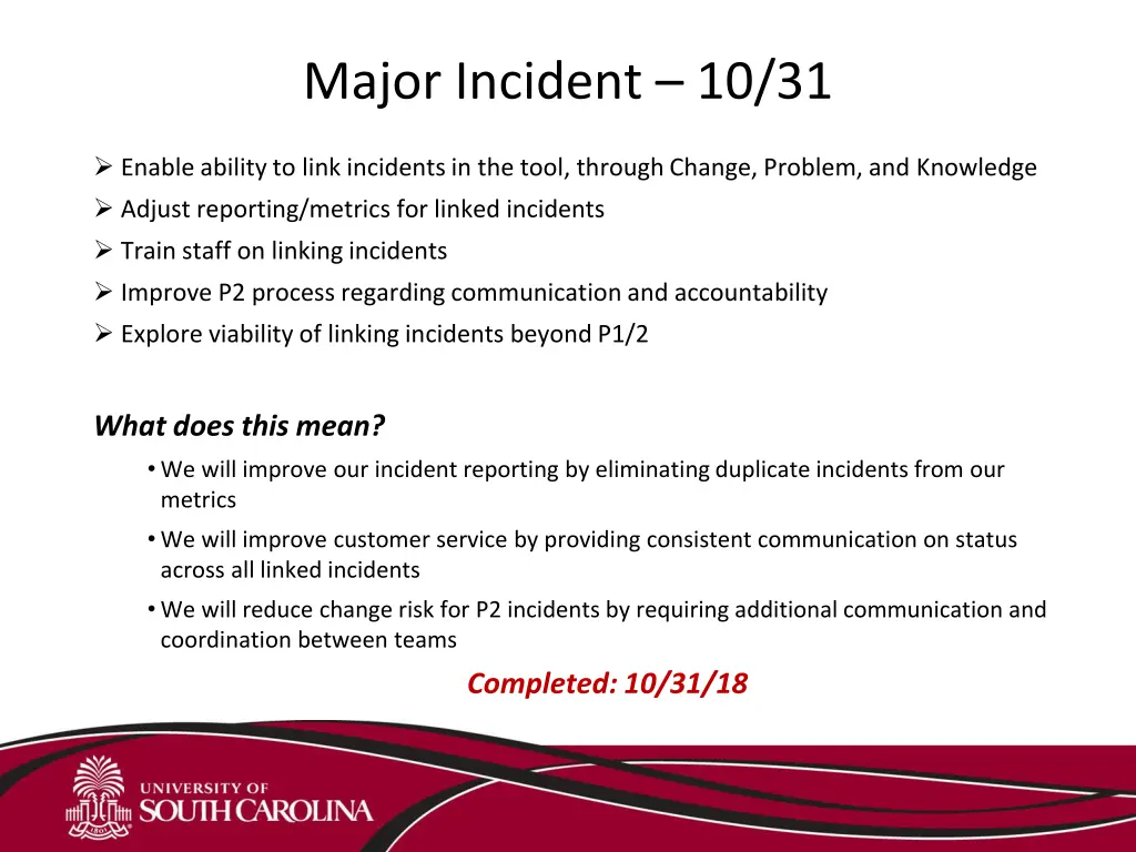 major incident 10 31