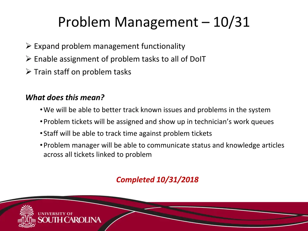 problem management 10 31