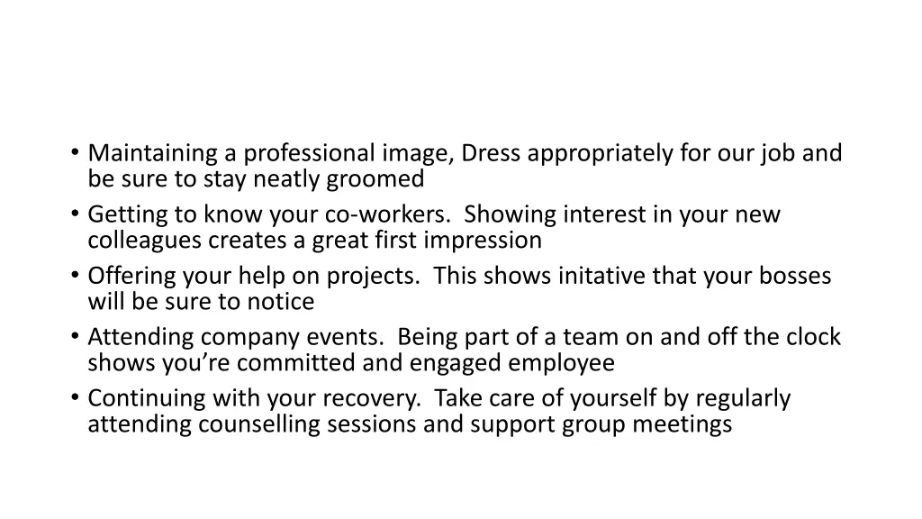 maintaining a professional image dress