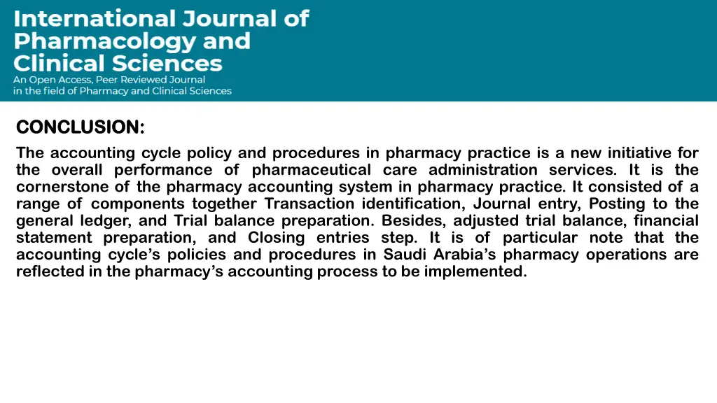 conclusion conclusion the accounting cycle policy
