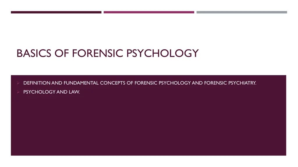 basics of forensic psychology