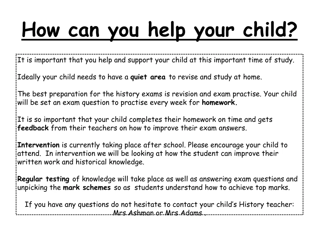how can you help your child