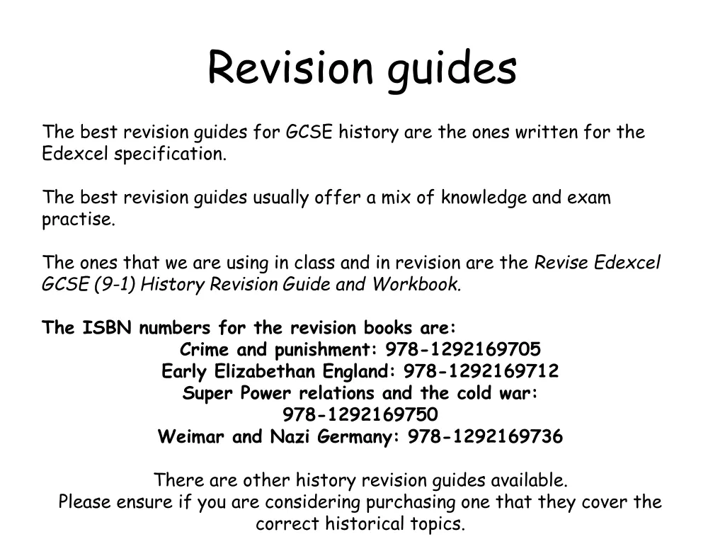revision guides