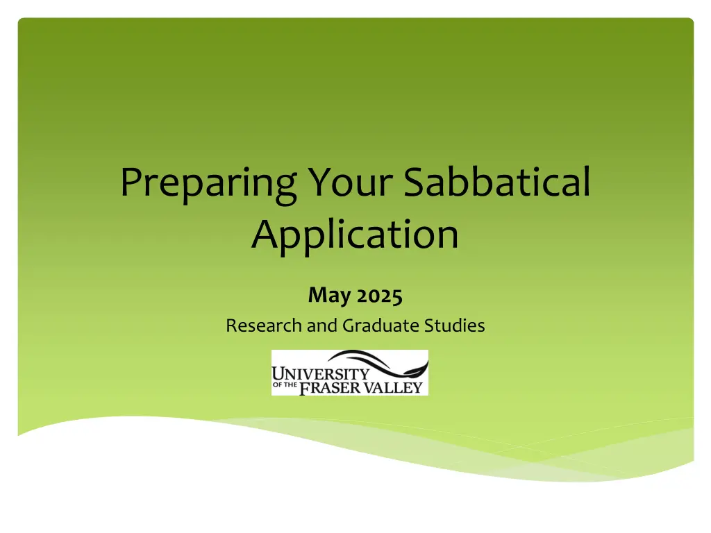 preparing your sabbatical application