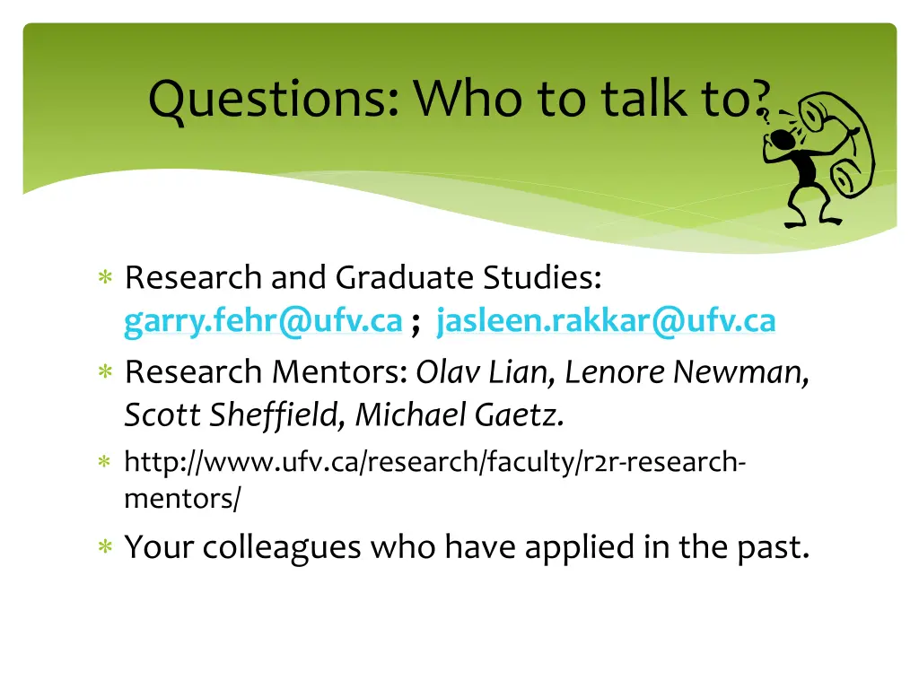 questions who to talk to
