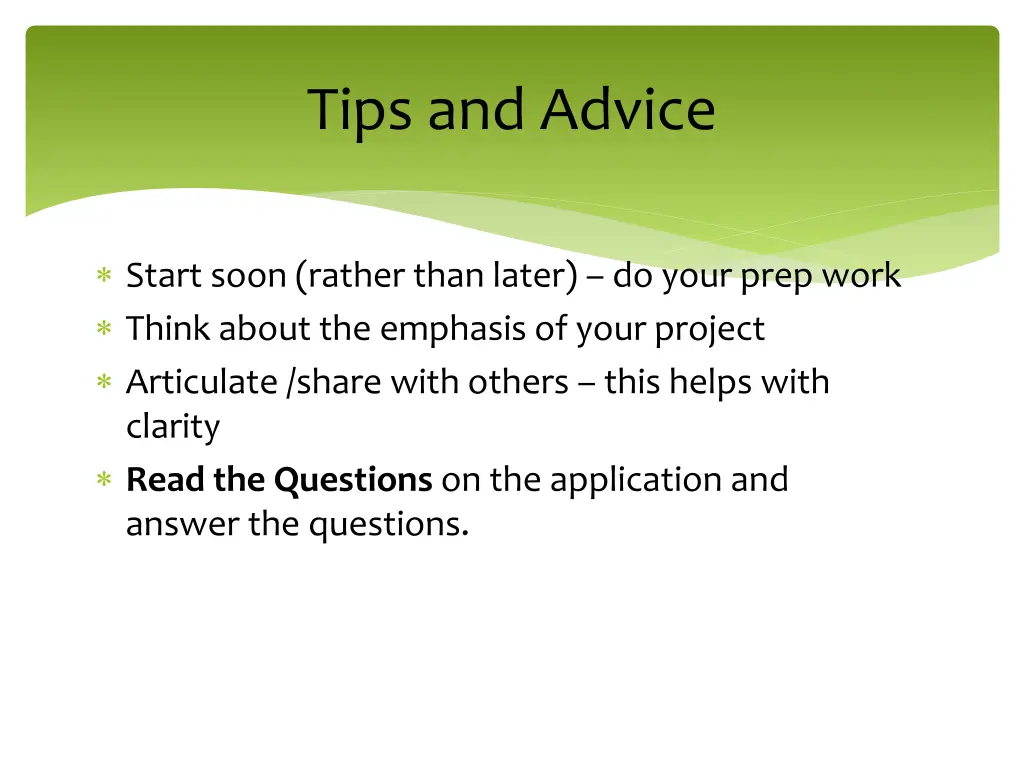 tips and advice