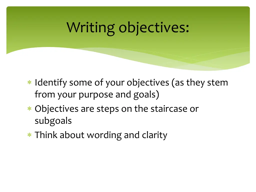 writing objectives 1