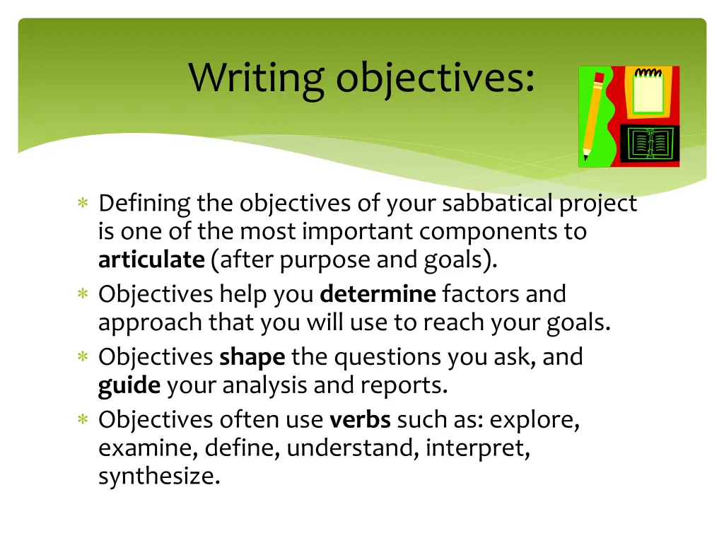 writing objectives