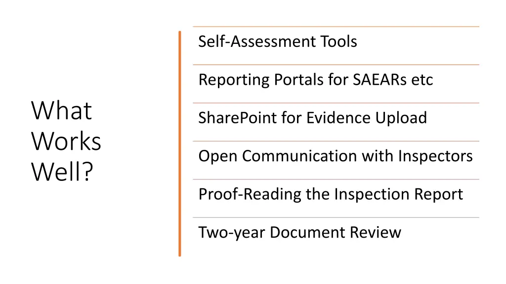self assessment tools
