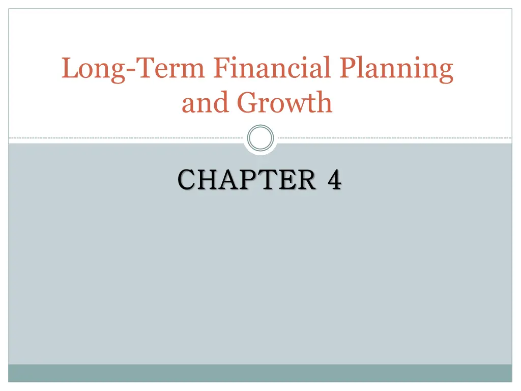 long term financial planning and growth