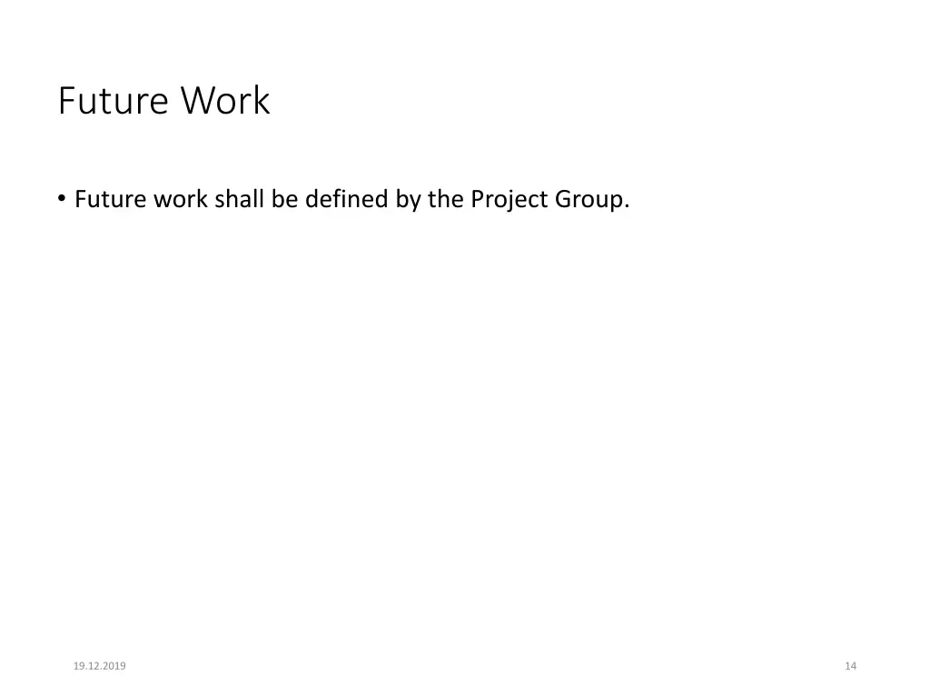 future work