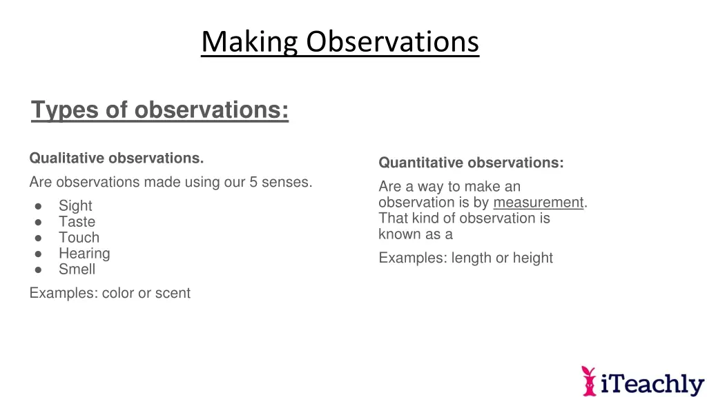 making observations 1