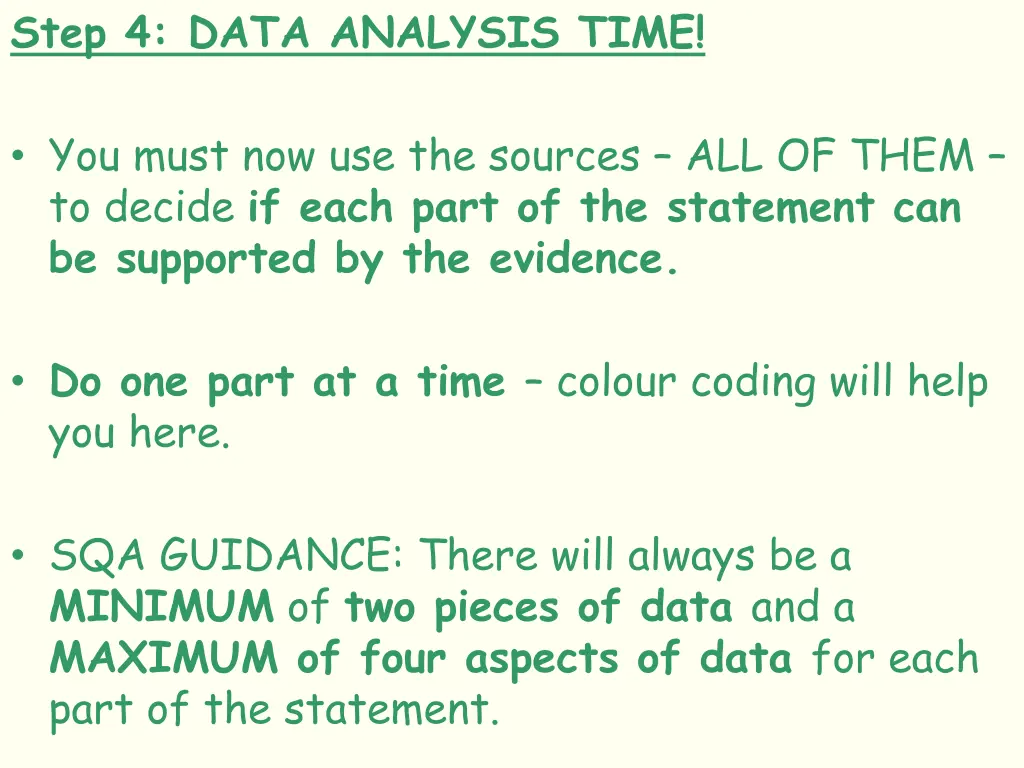 step 4 data analysis time