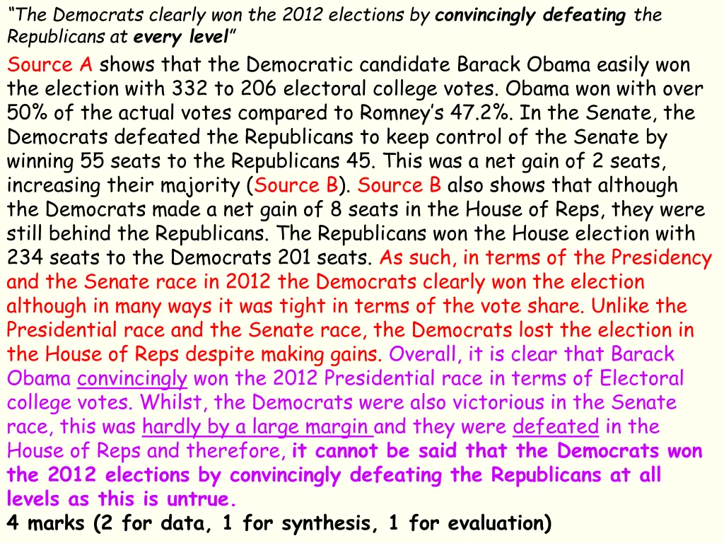the democrats clearly won the 2012 elections 2