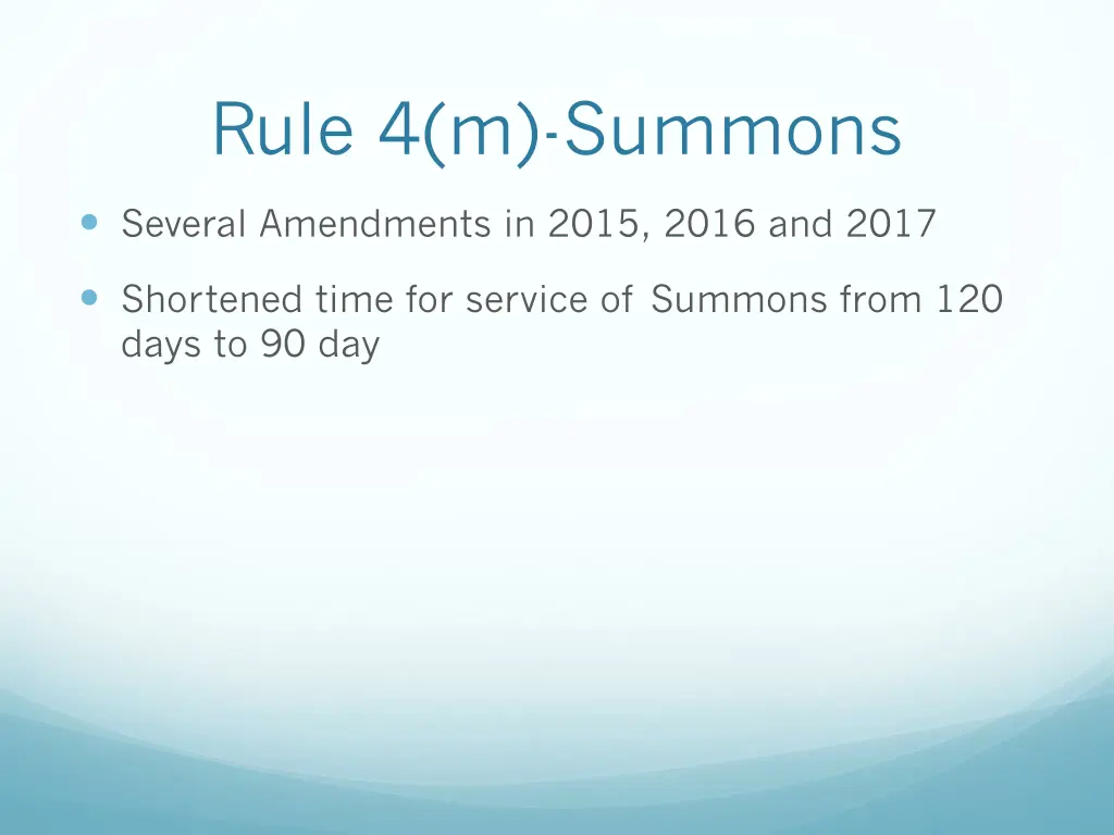 rule 4 m summons