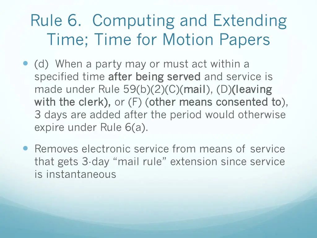 rule 6 computing and extending time time