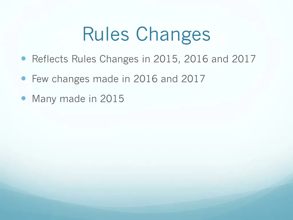 rules changes