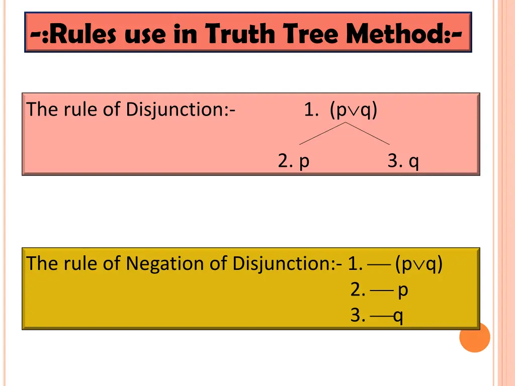rules use in truth tree method 1
