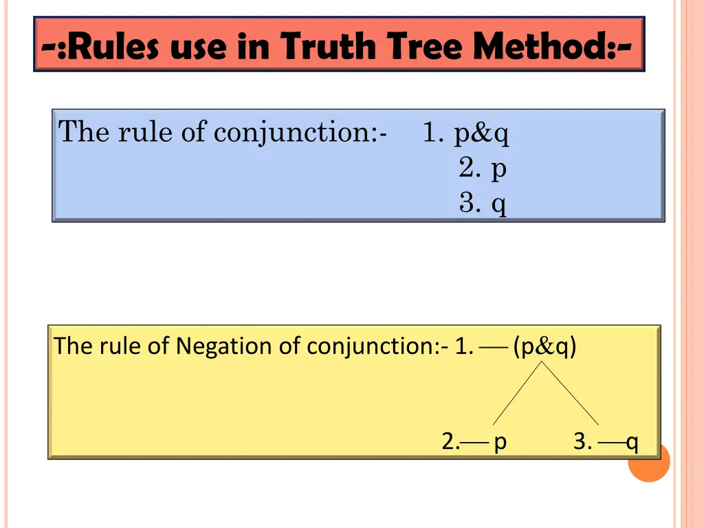 rules use in truth tree method