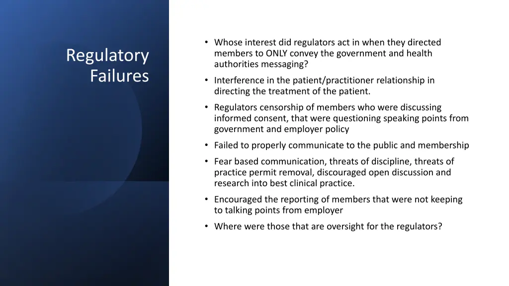 whose interest did regulators act in when they