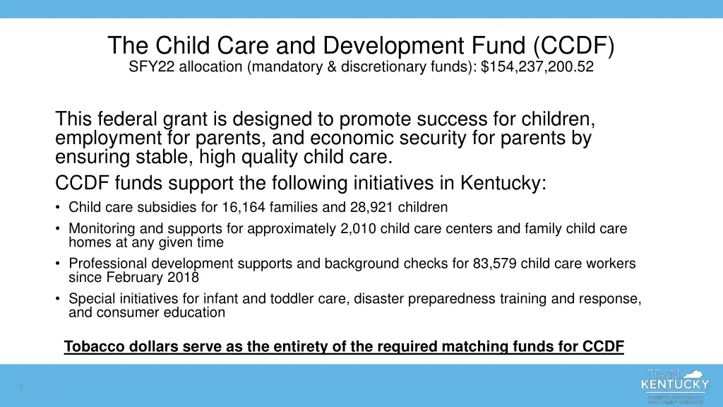 the child care and development fund ccdf sfy22