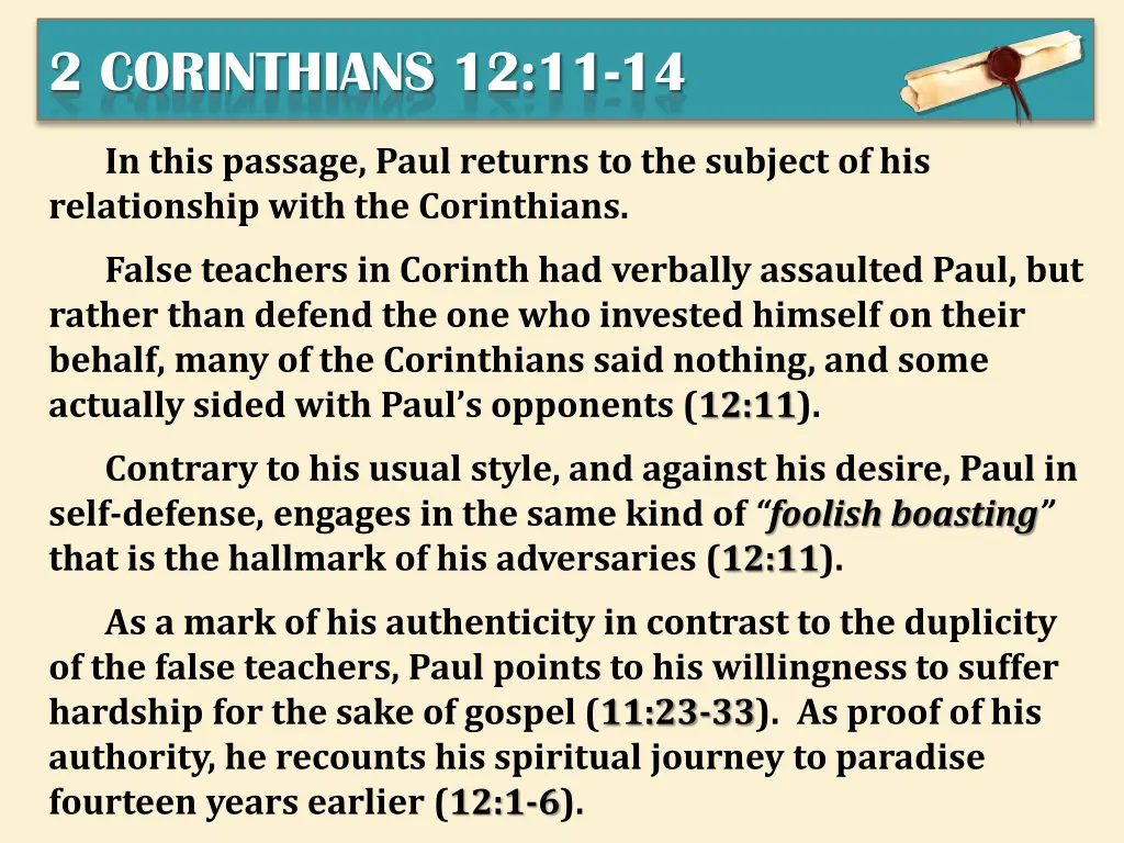 2 corinthians 12 11 14 1
