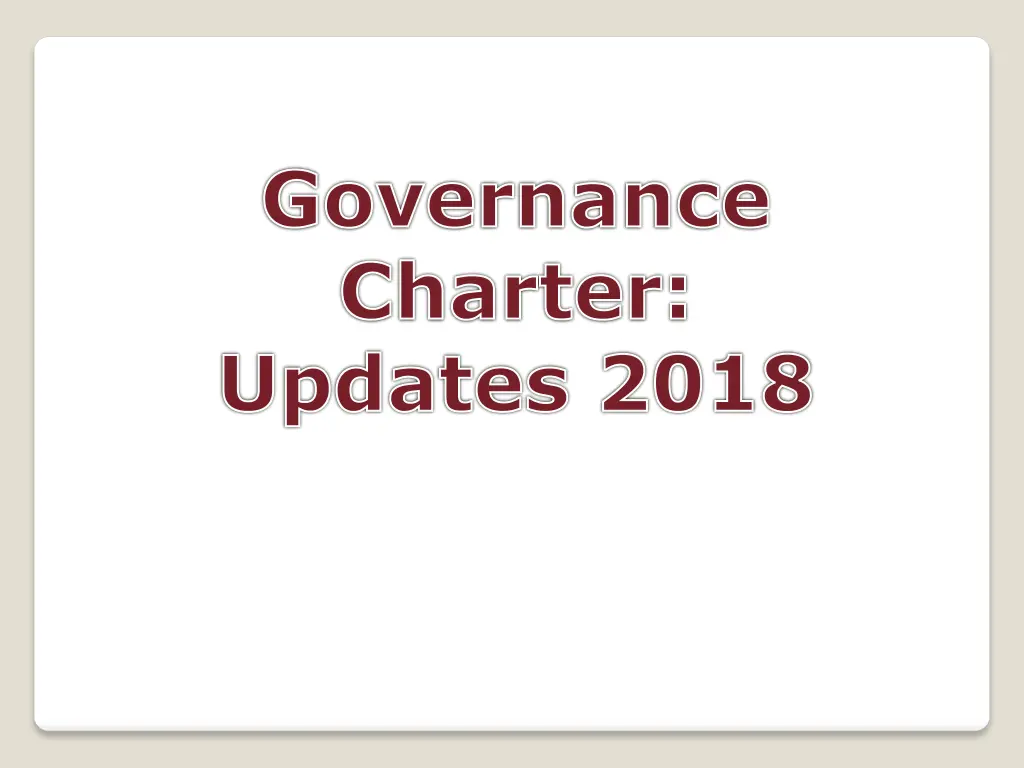 governance charter updates 2018