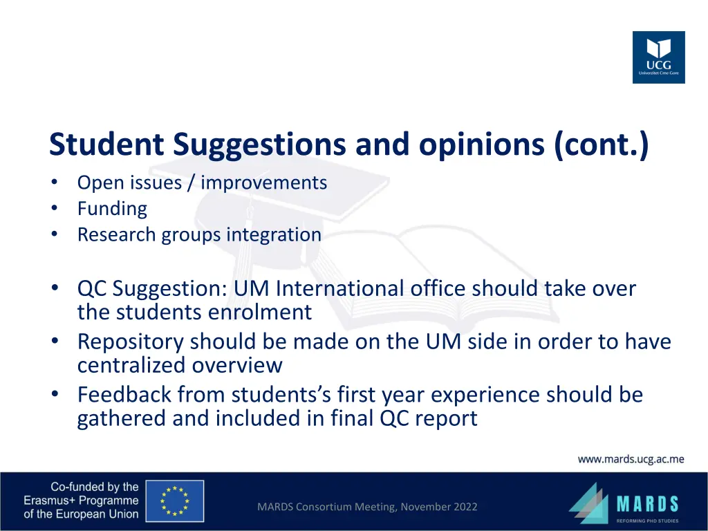 student suggestions and opinions cont open issues