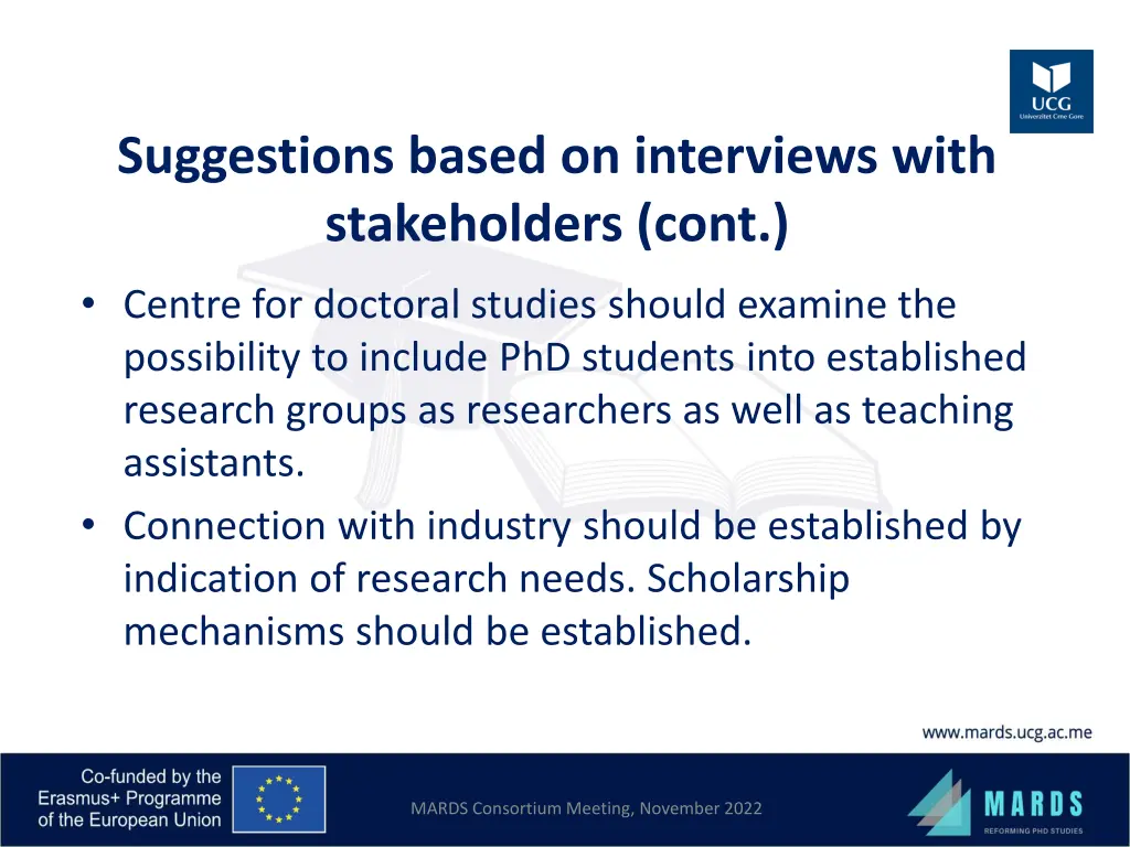 suggestions based on interviews with stakeholders 1