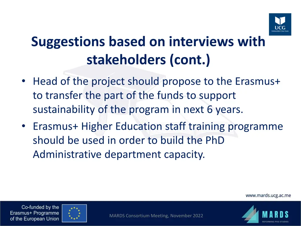 suggestions based on interviews with stakeholders 3