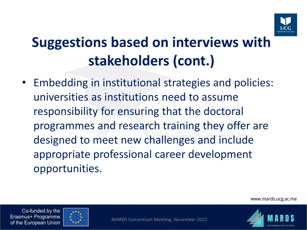 suggestions based on interviews with stakeholders 4