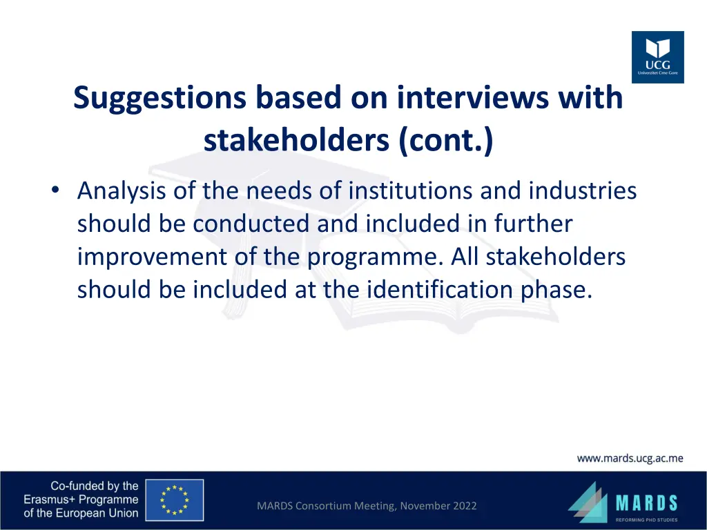 suggestions based on interviews with stakeholders 5