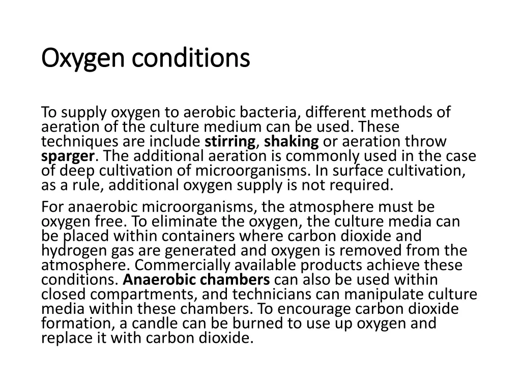 oxygen conditions oxygen conditions
