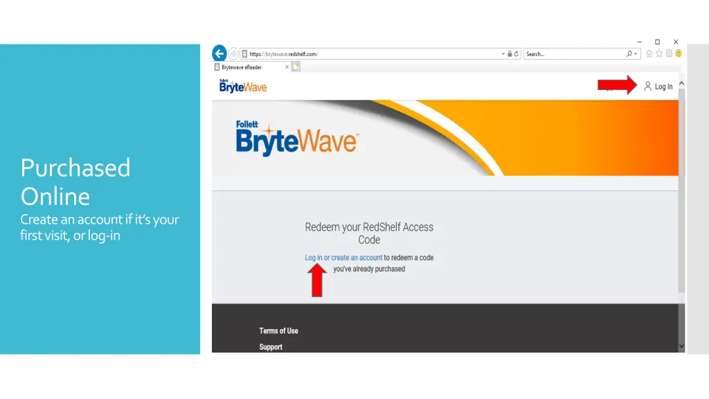 purchased online create an account if it s your