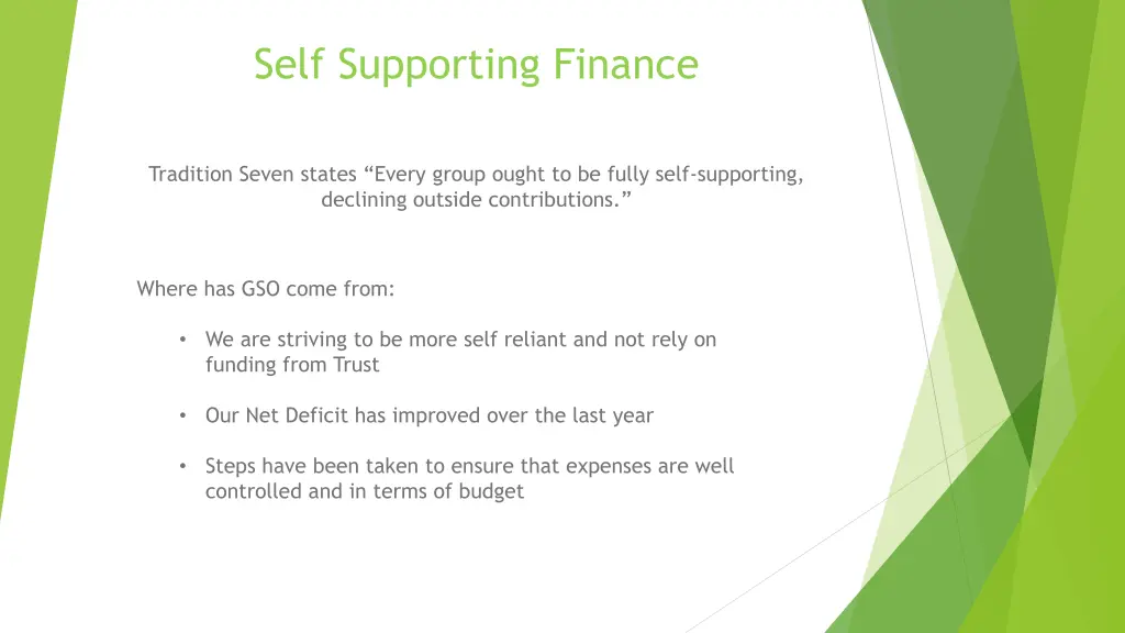 self supporting finance