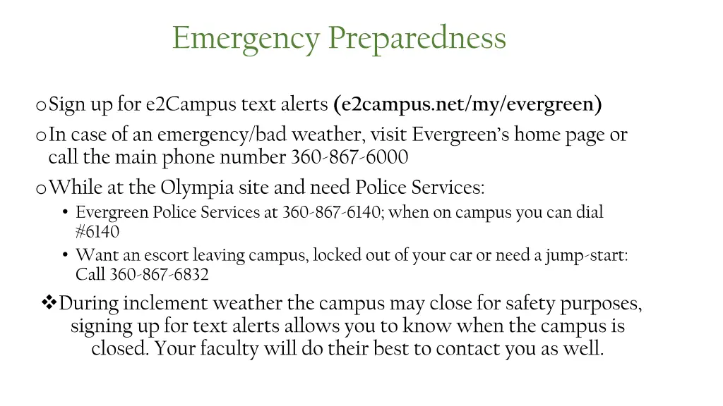emergency preparedness