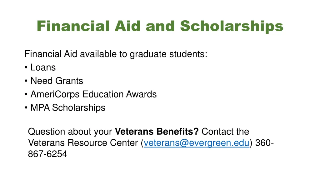 financial aid and scholarships