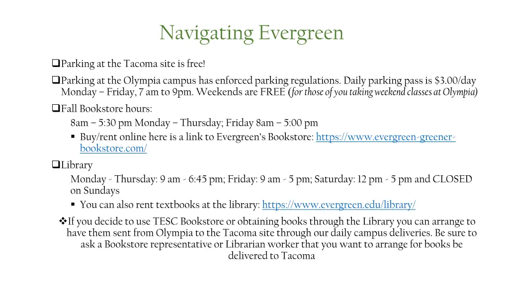 navigating evergreen 1