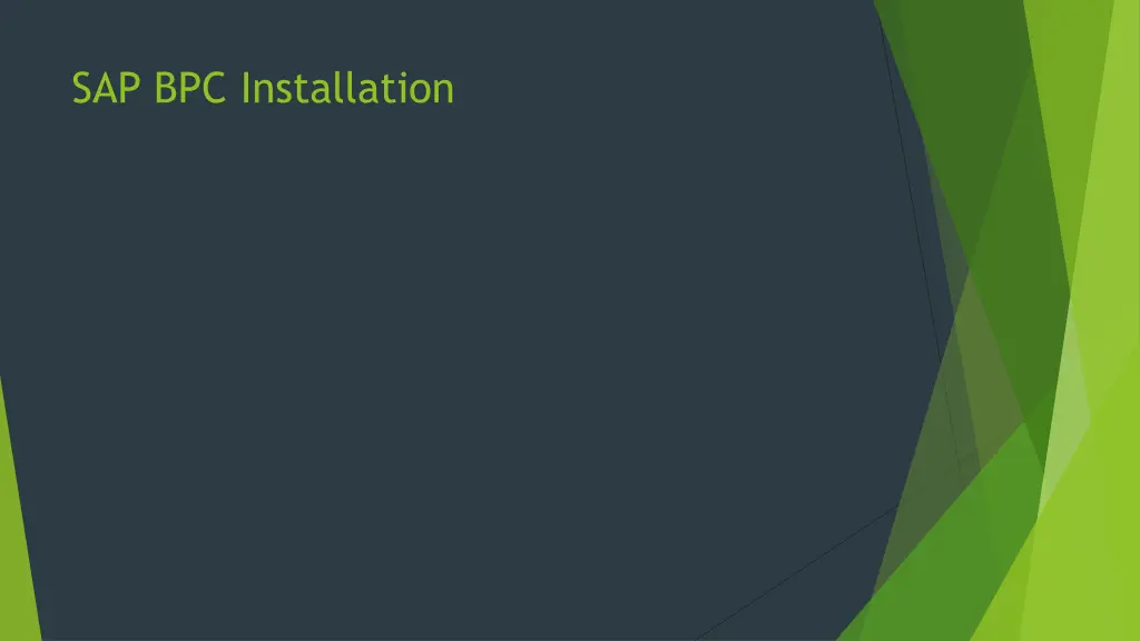 sap bpc installation
