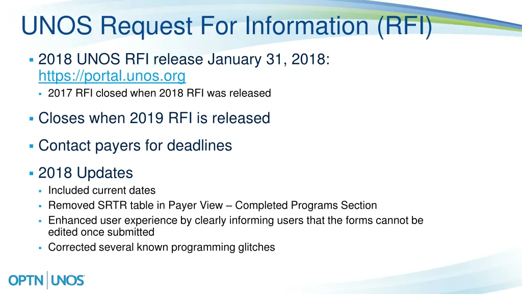 unos request for information rfi