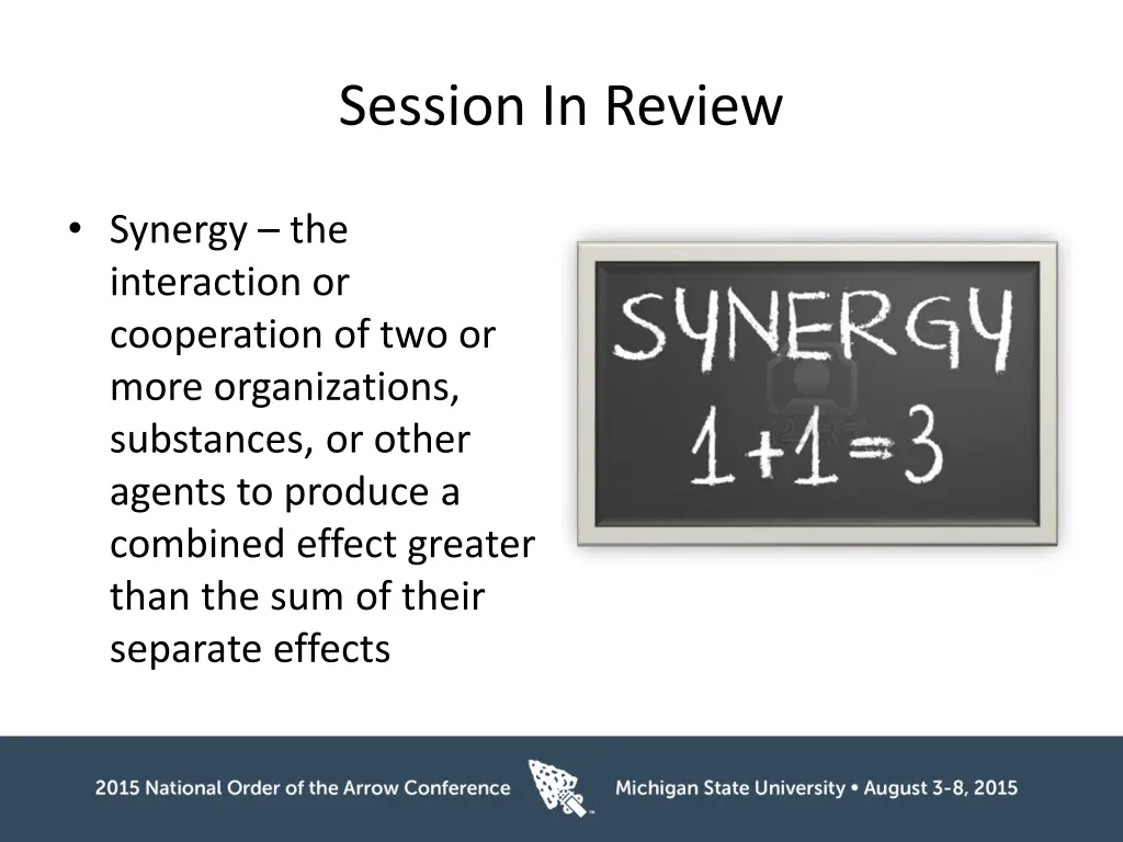 session in review