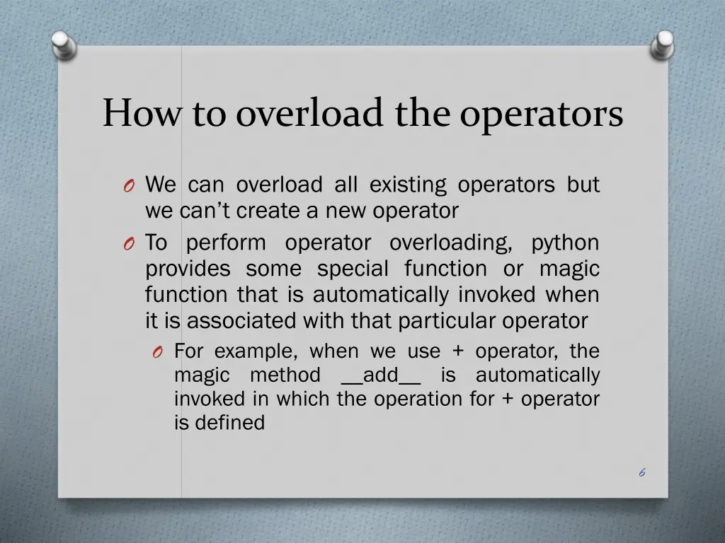 how to overload the operators 1
