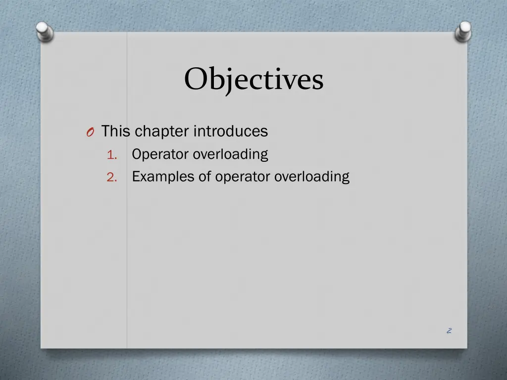 objectives