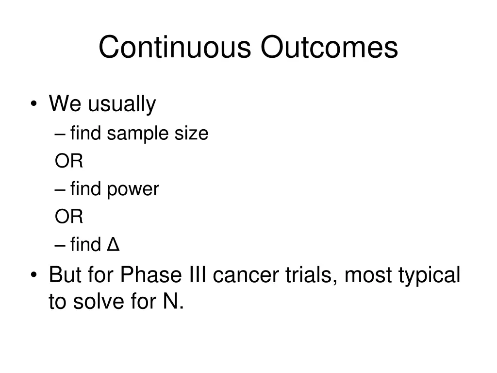 continuous outcomes 1