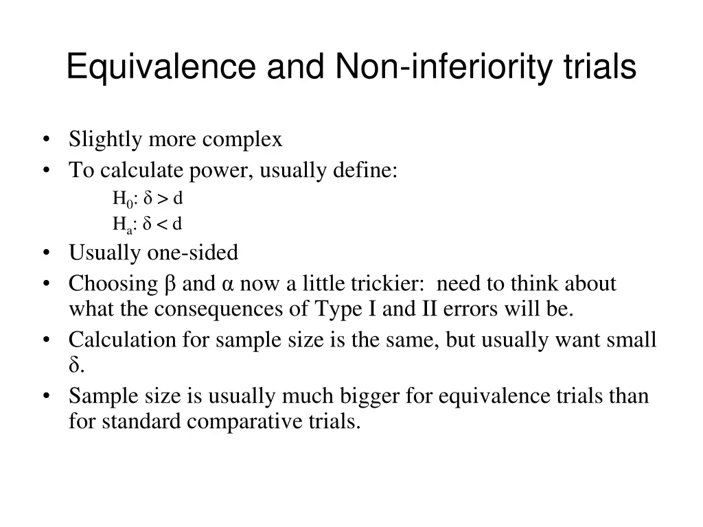 equivalence and non inferiority trials 1